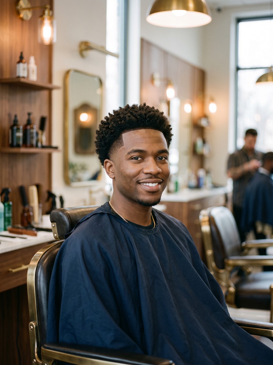 Low Taper With a Defined Coily Top