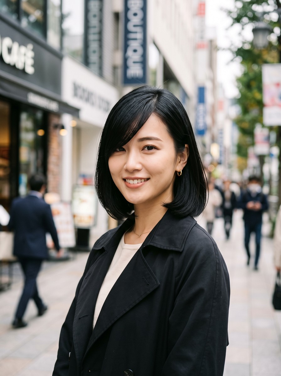 Chin-Length Bob With a Deep Side-Swept Fringe