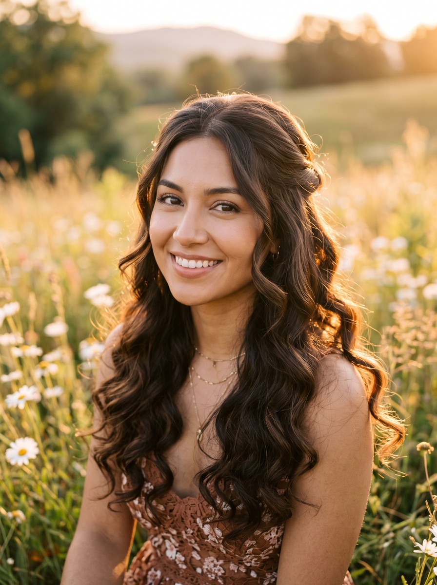 Romantic Half-Up Curls