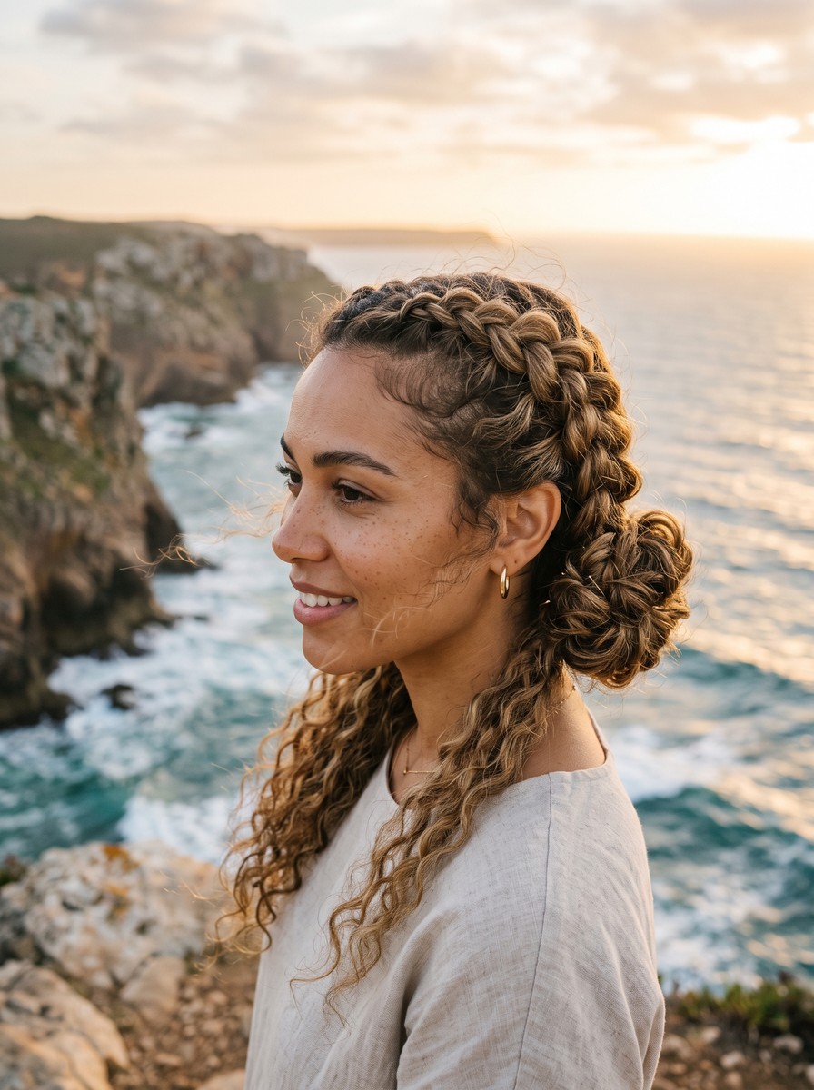Dutch Braids into a Low Knot