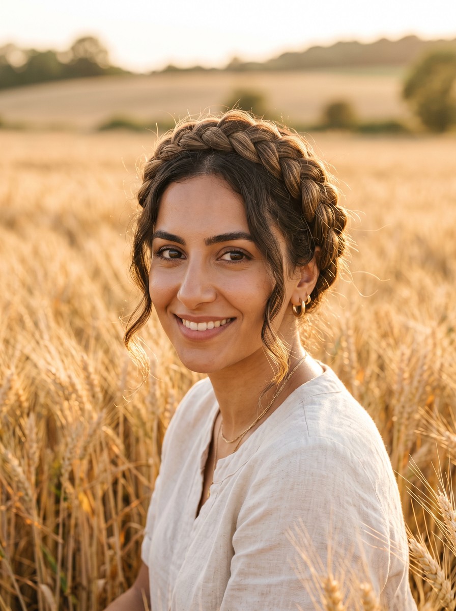 Pinned Milkmaid Braid Crown