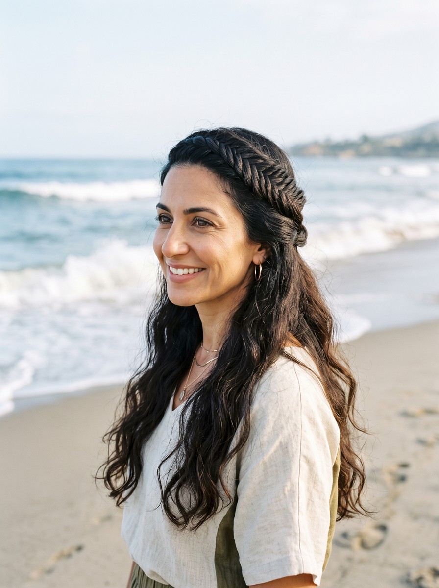 Fishtail Braid Half-Up