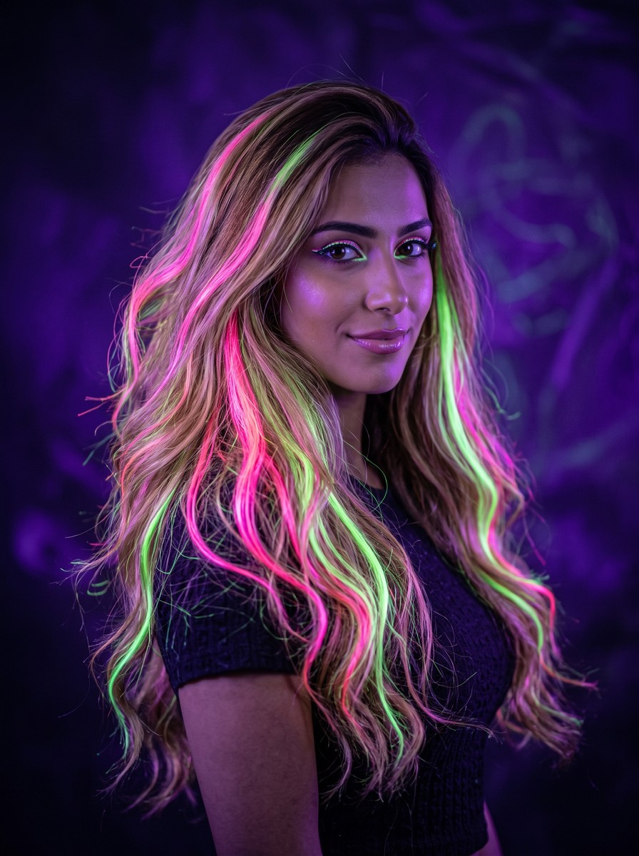 Blacklight Neon Glow Streaks