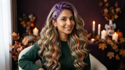 20 Electric Halloween Hair Color Spray Ideas, From Pumpkin Streaks to Spiderwebs