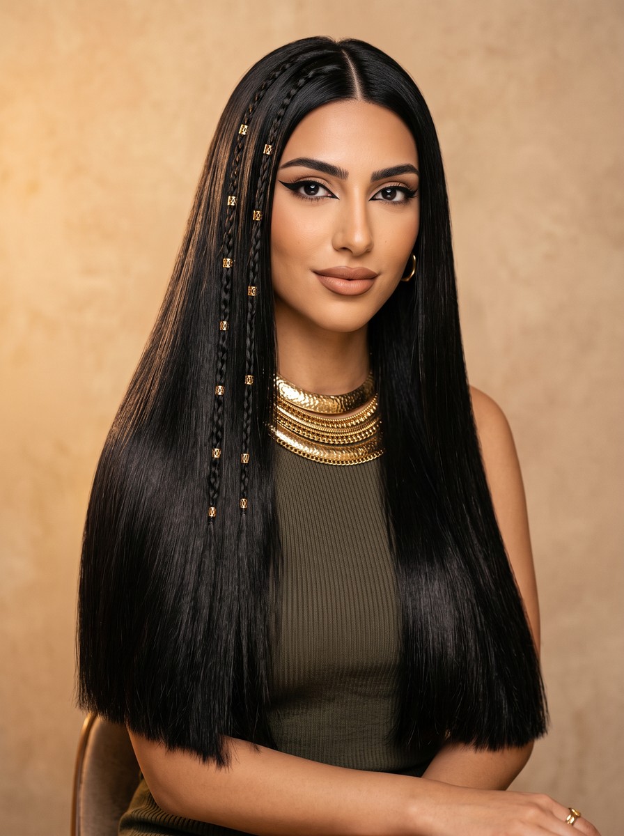 Egyptian Queen Sleek Center Part