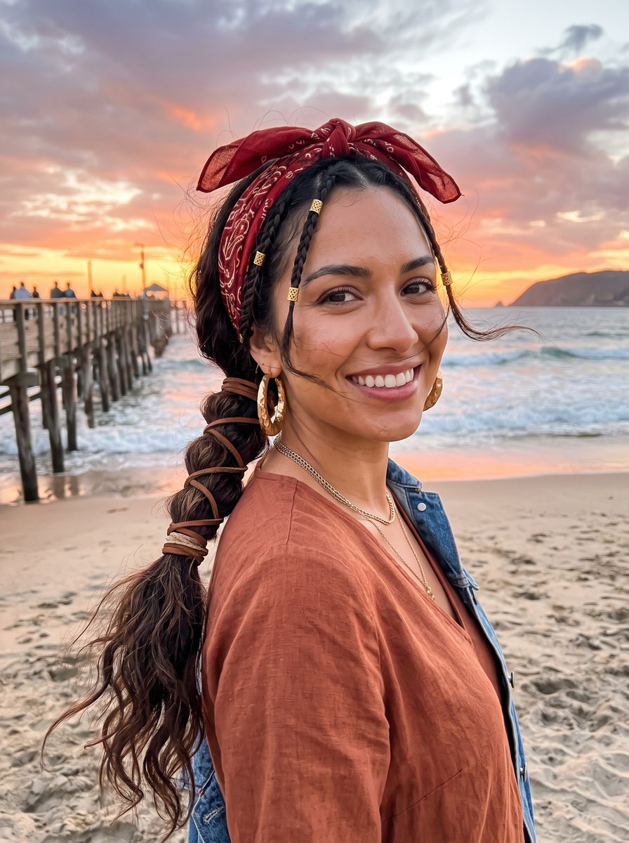 Pirate Queen Cord-Wrapped Ponytail