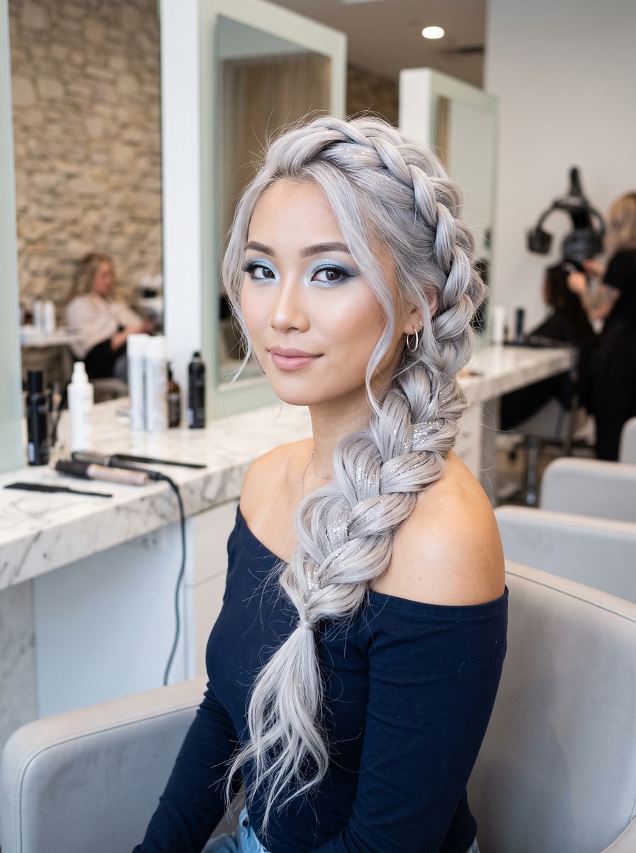 Ice Queen Glitter Side Braid
