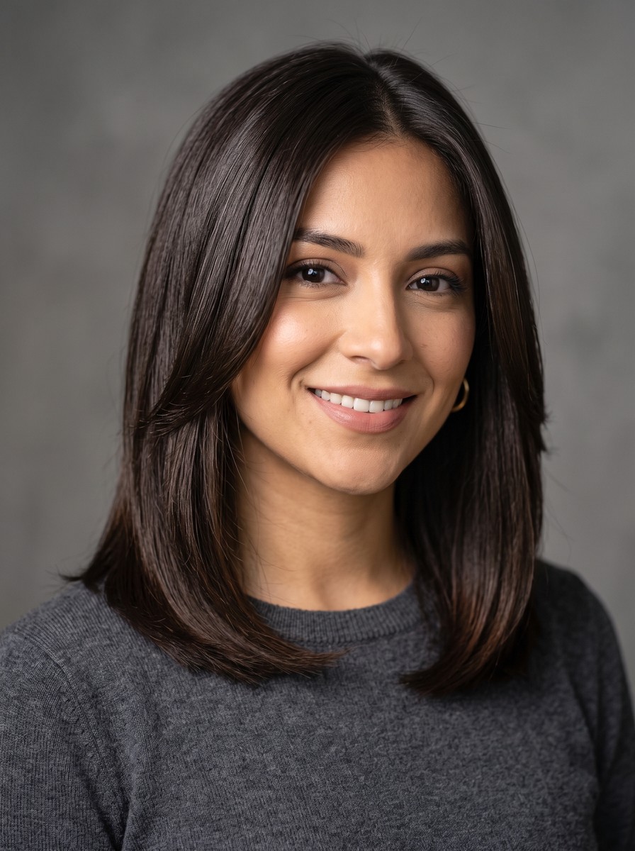 The Collarbone Lob With Chin-Down Layers