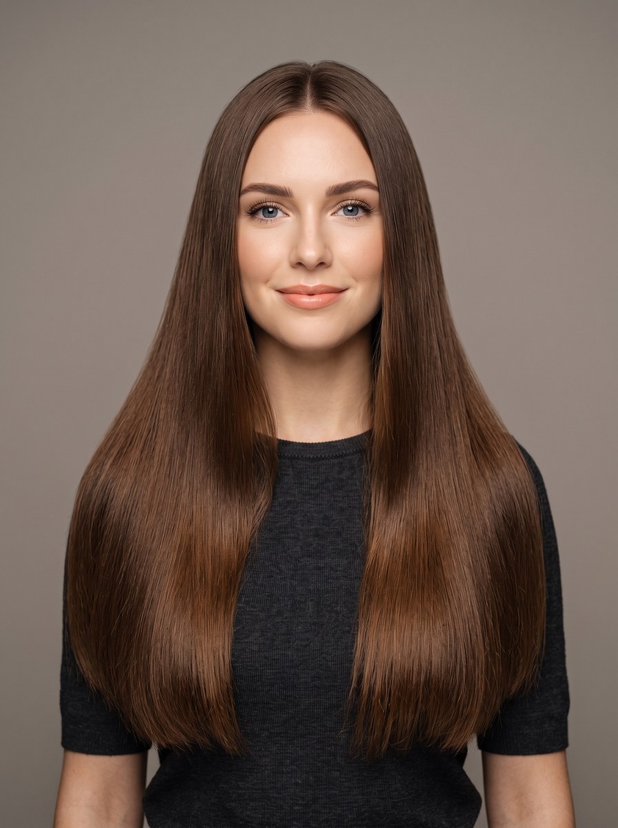 Invisible Internal Layers on Long Straight Hair