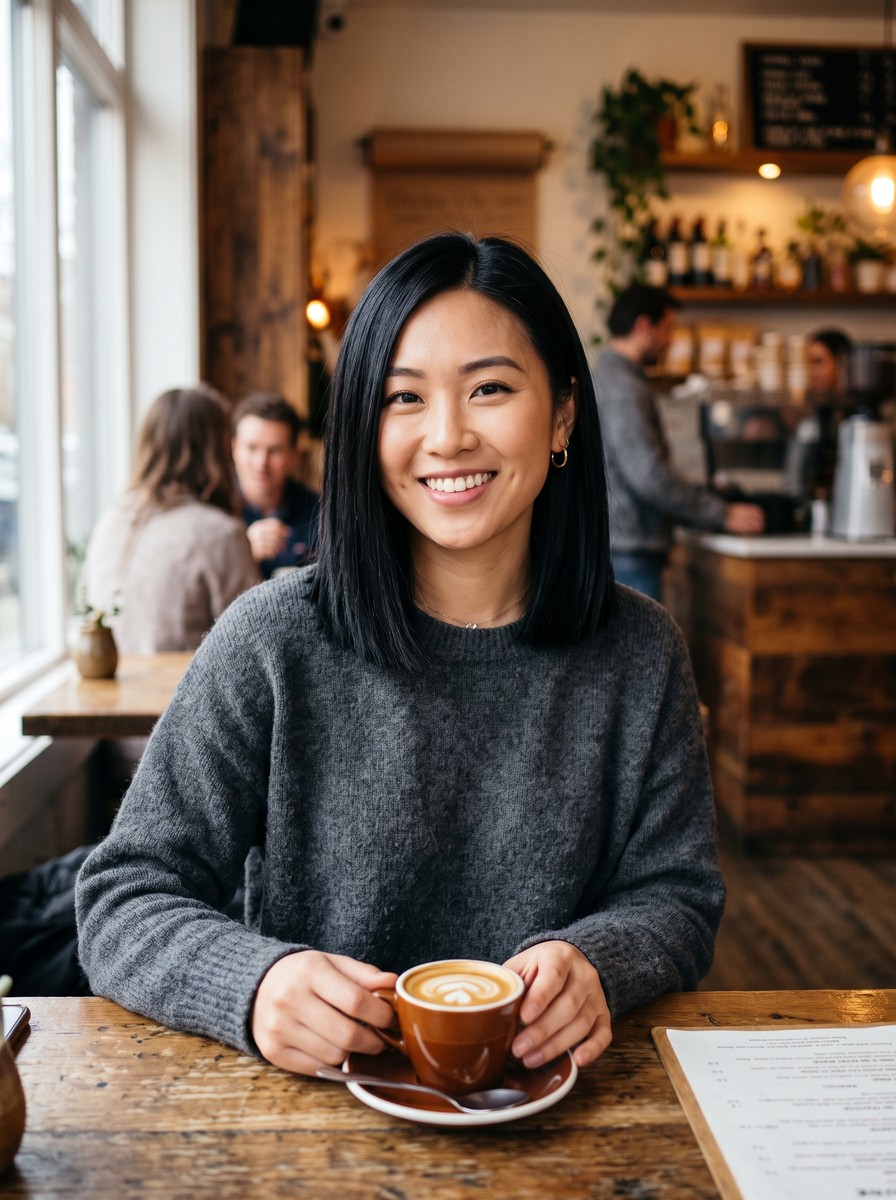 Blunt Collarbone Lob with Choppy Interior Layers