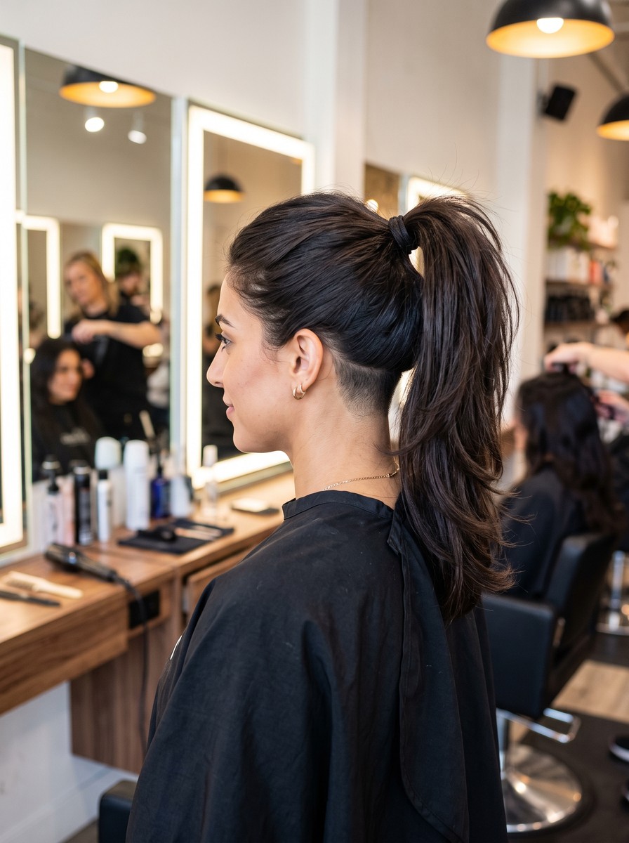Hidden Nape Undercut Beneath Long Layers