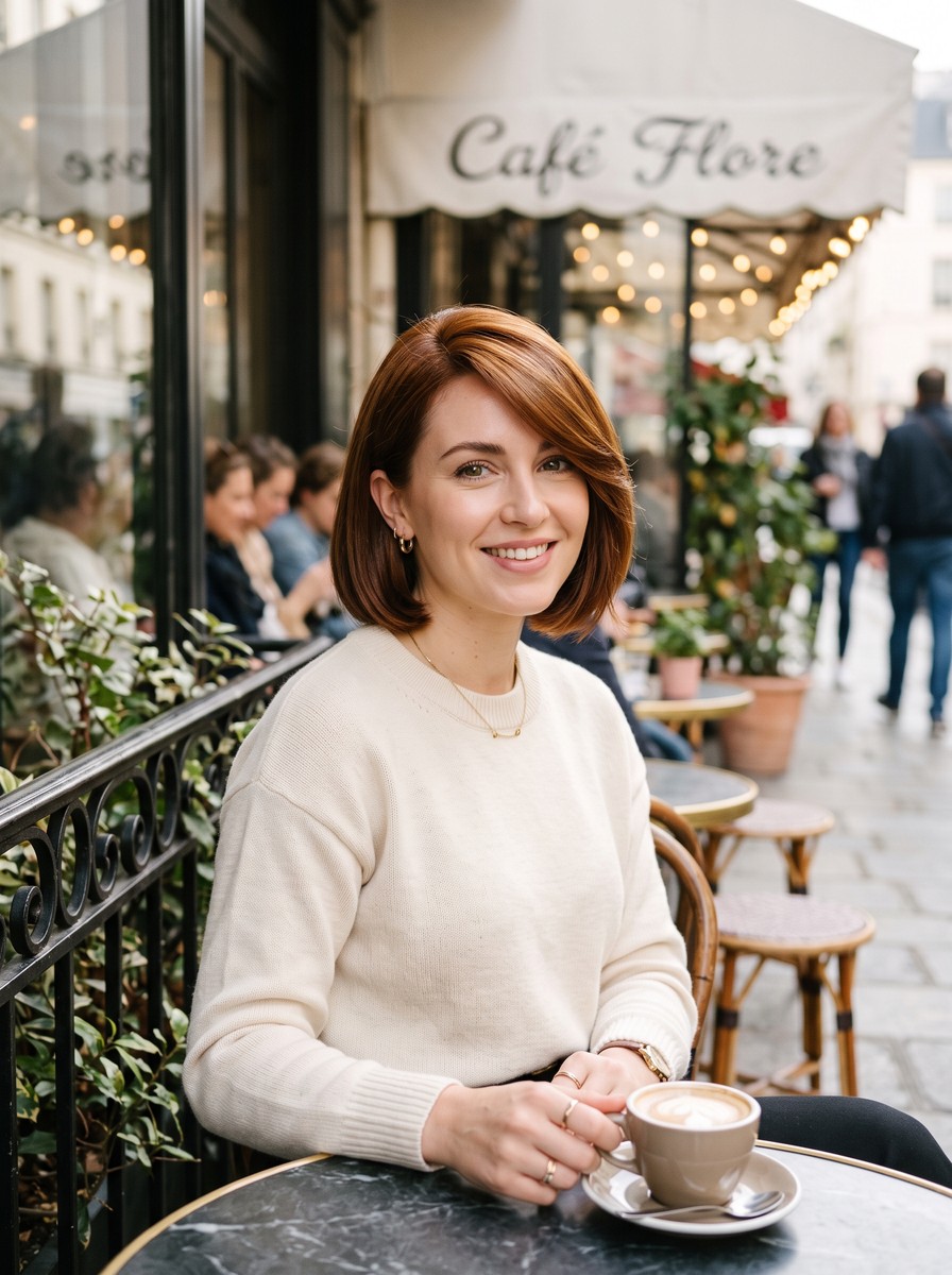 Deep Side-Part Layered Bob