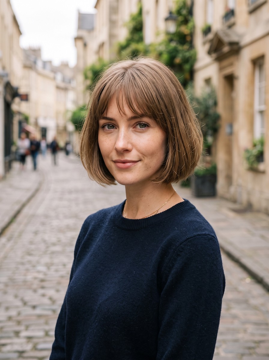 French Bob with a Wispy Fringe