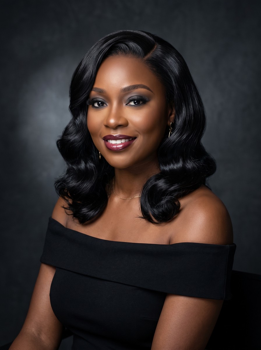 Retro Side-Swept Wave Lob