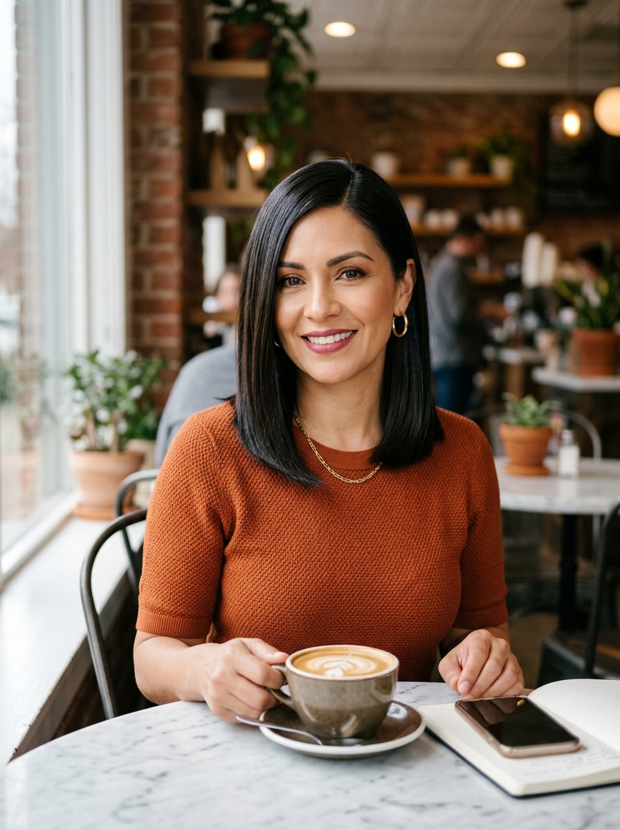 Side-Parted Sleek Lob