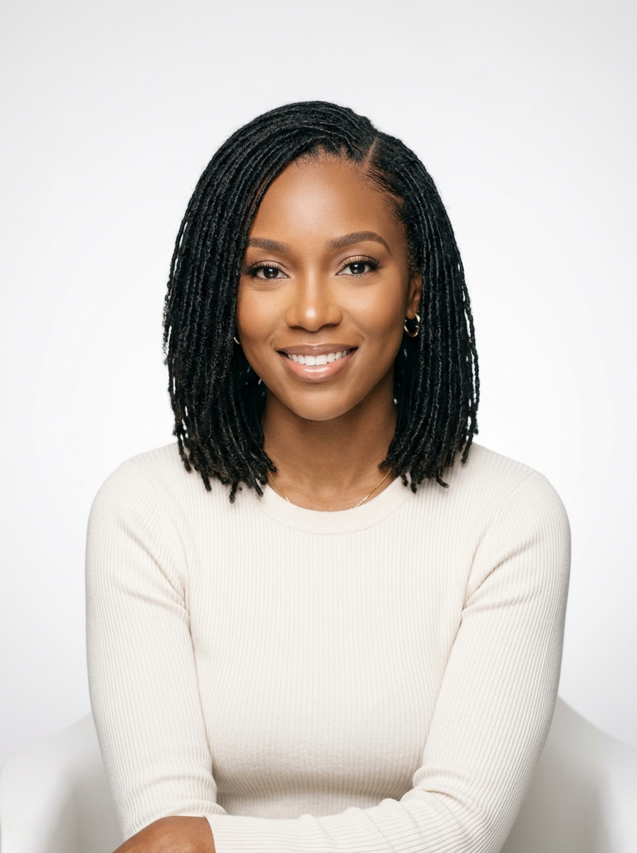 Uniform Micro Locs in a Chin-Length Bob