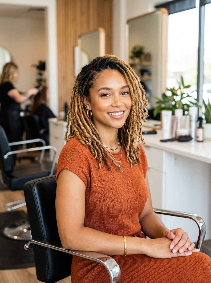 Honey-Blonde Balayage Root Locs