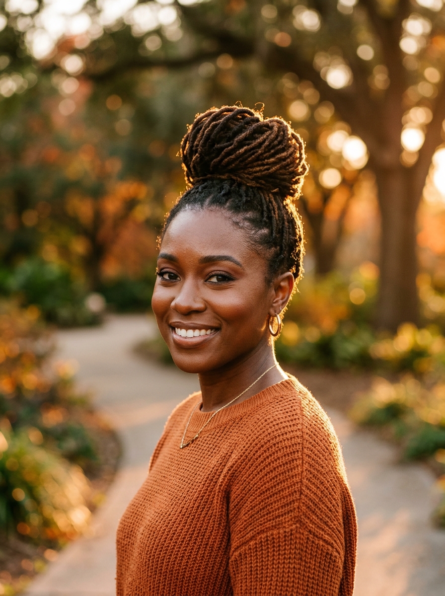 Top-Knot Loc Bun (Short)