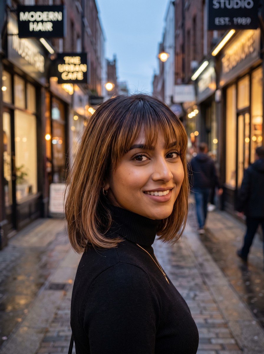 Two-Tone Reverse Balayage Long Pixie with Contrasting Fringe