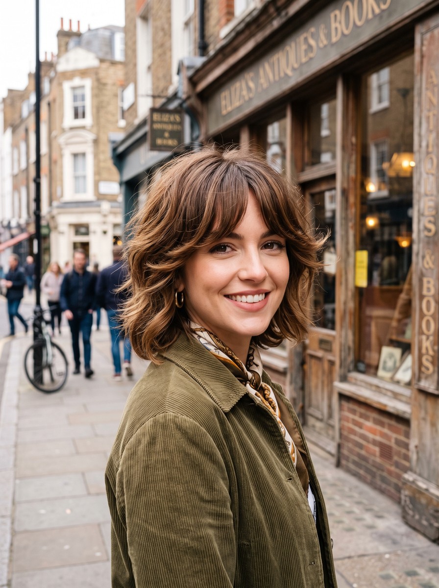 70s Shag Long Pixie Bob with Curtain Fringe and Flick Ends