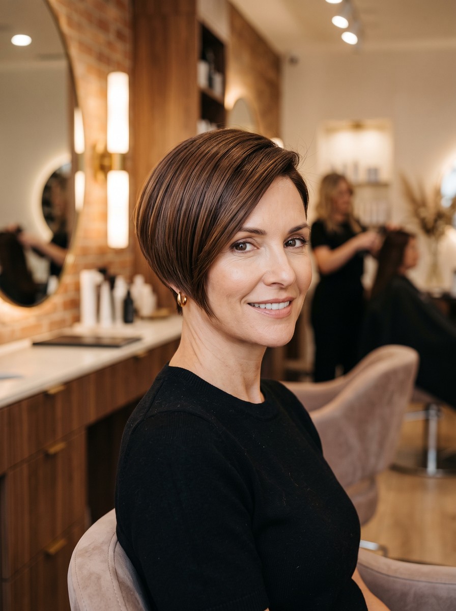 Classic Tapered Nape Long Pixie Bob