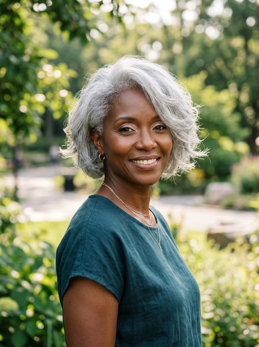 Silver-Gray Embrace Long Pixie Bob