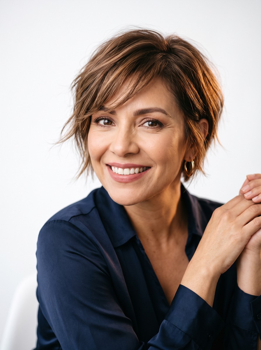 Textured Fringe Long Pixie Bob