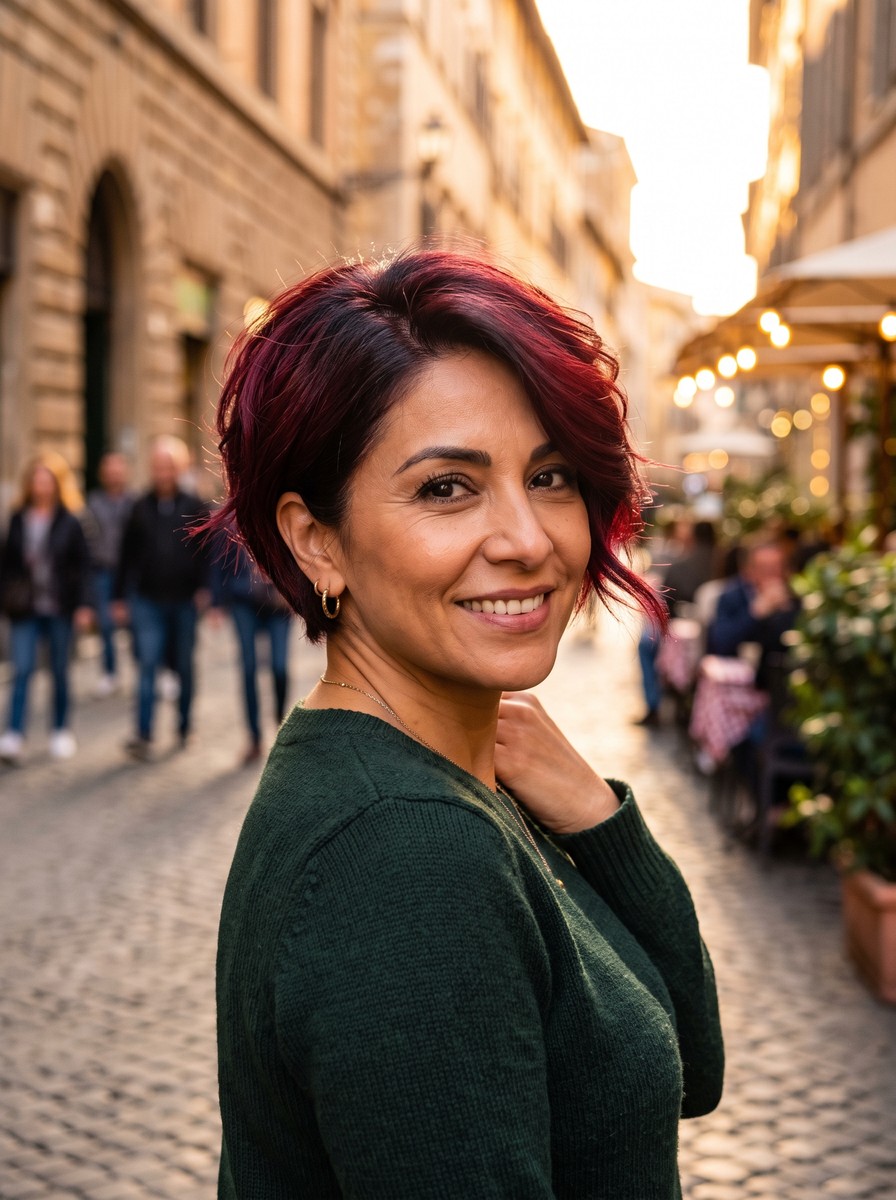 Burgundy Wine Long Pixie Bob