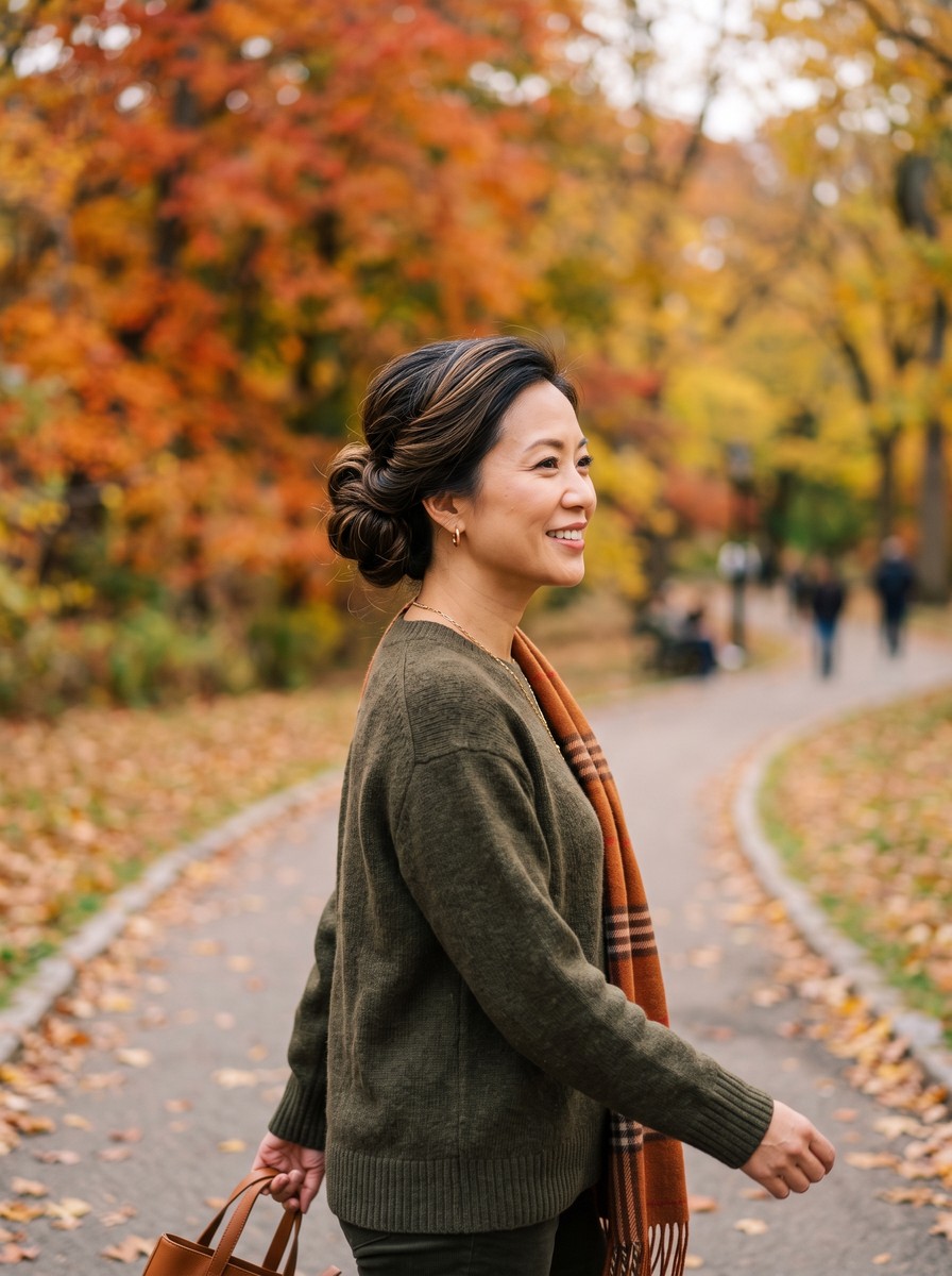 Voluminous Low Bun for Thin Hair