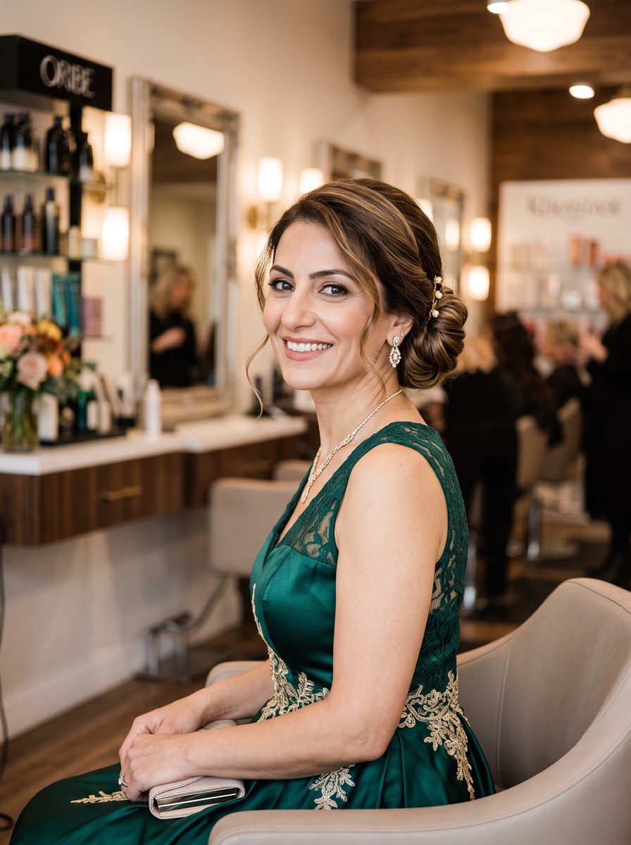 Low Bun for a Wedding Guest