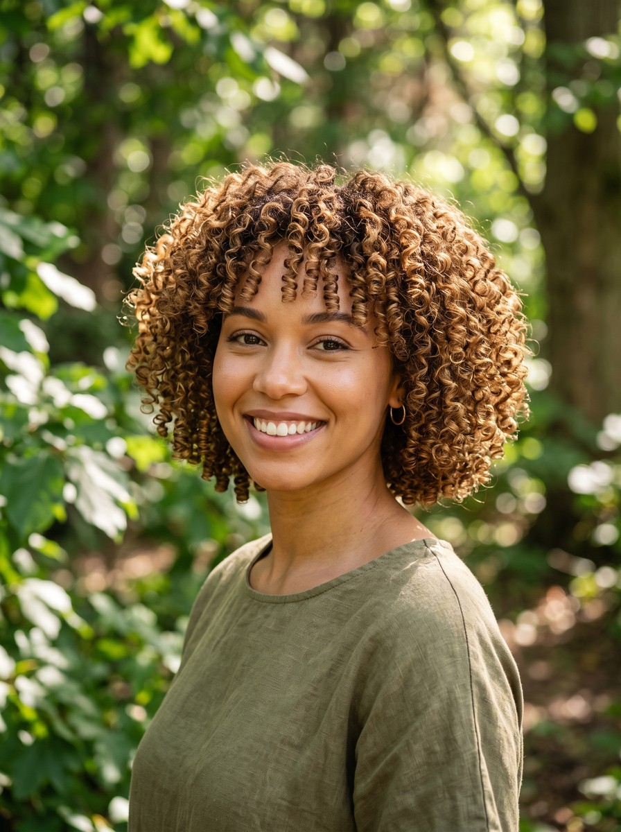 Rounded Dry-Cut Curly Bob
