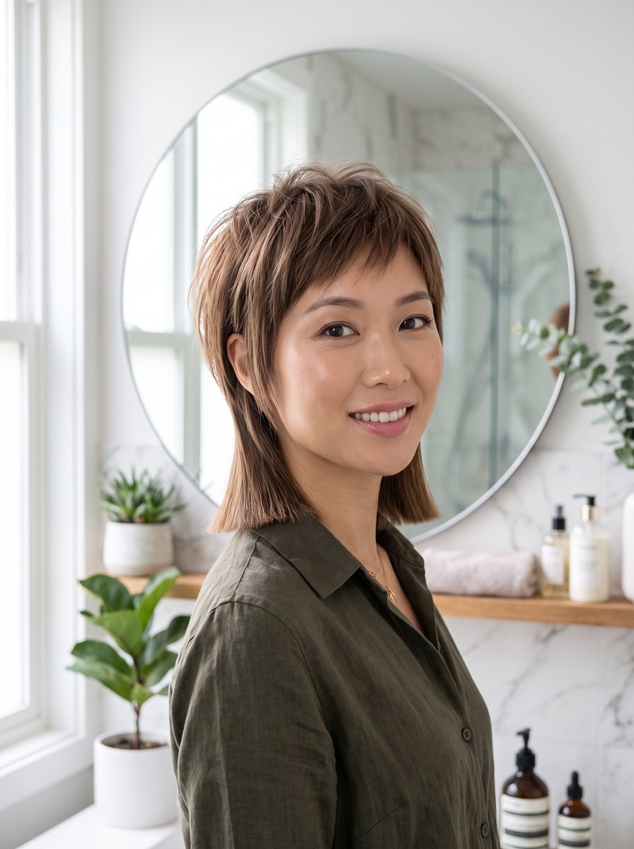 Blunt-Tipped Mixie for Fine Hair