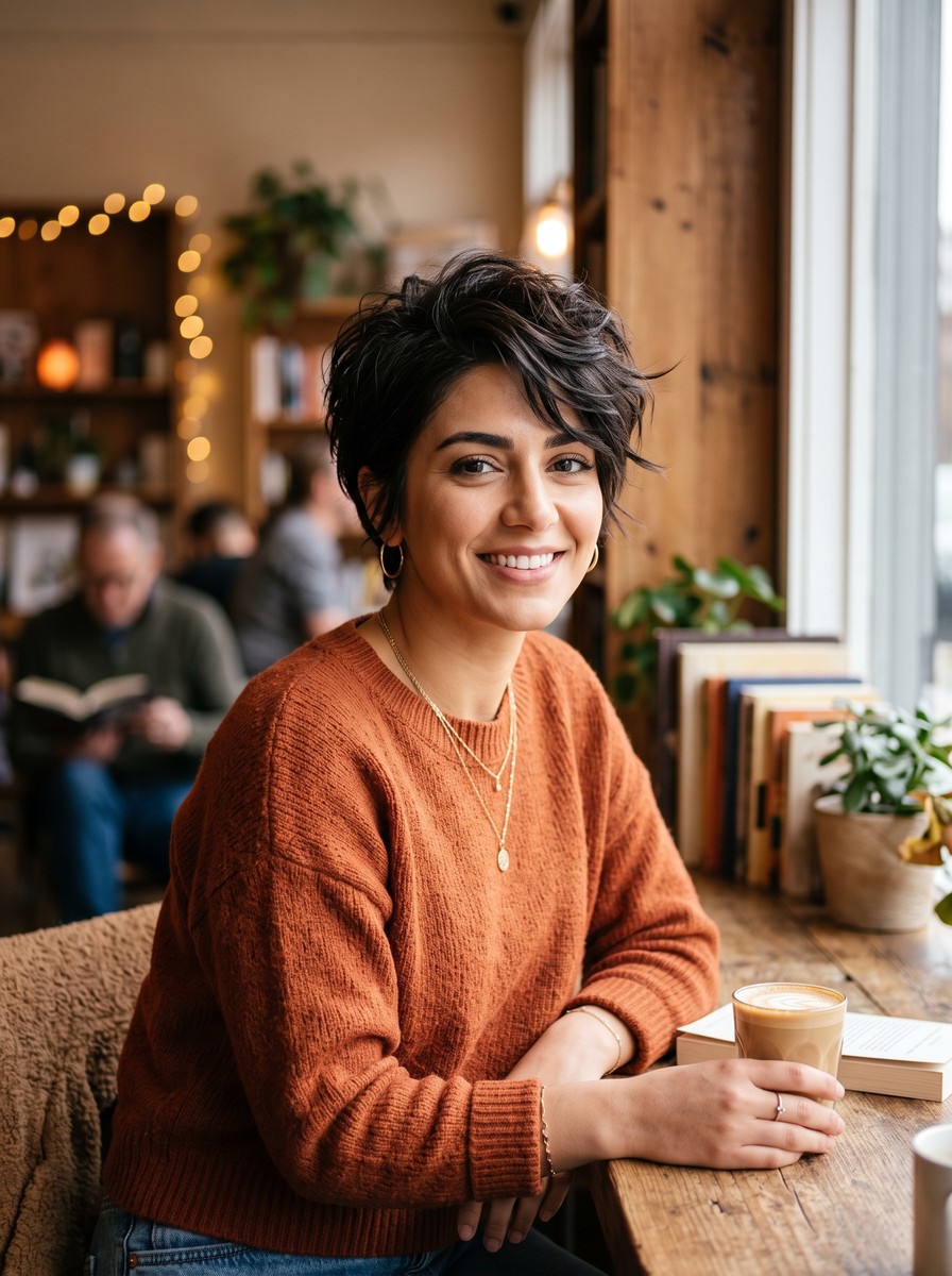 Choppy Textured Pixie with Long Top