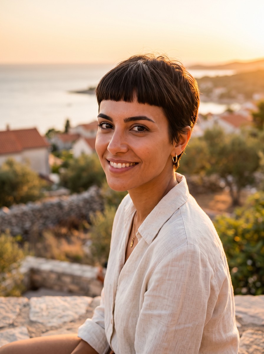 Pixie with Blunt Micro Bangs