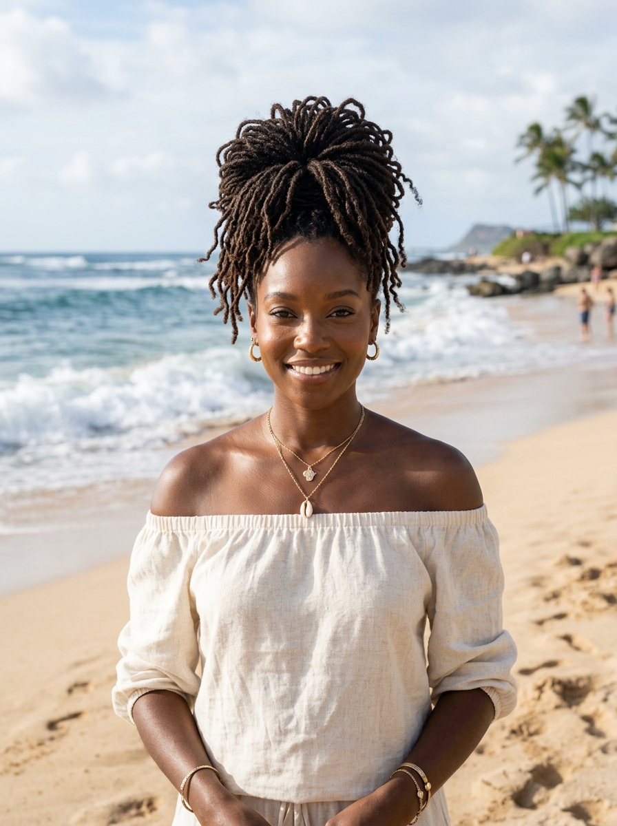 Loc'd Pineapple Updo
