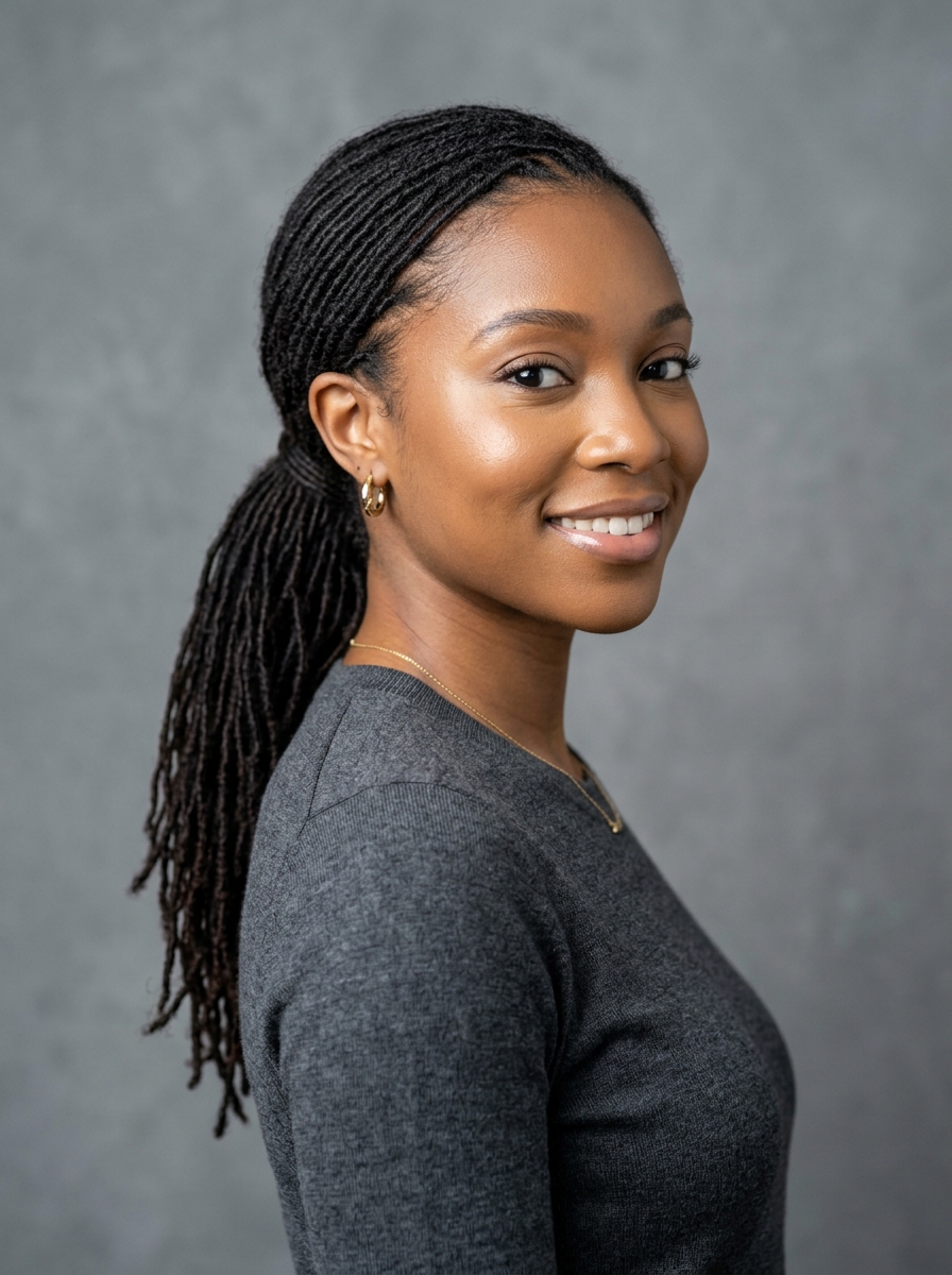 Sisterlocks in a Sleek Ponytail