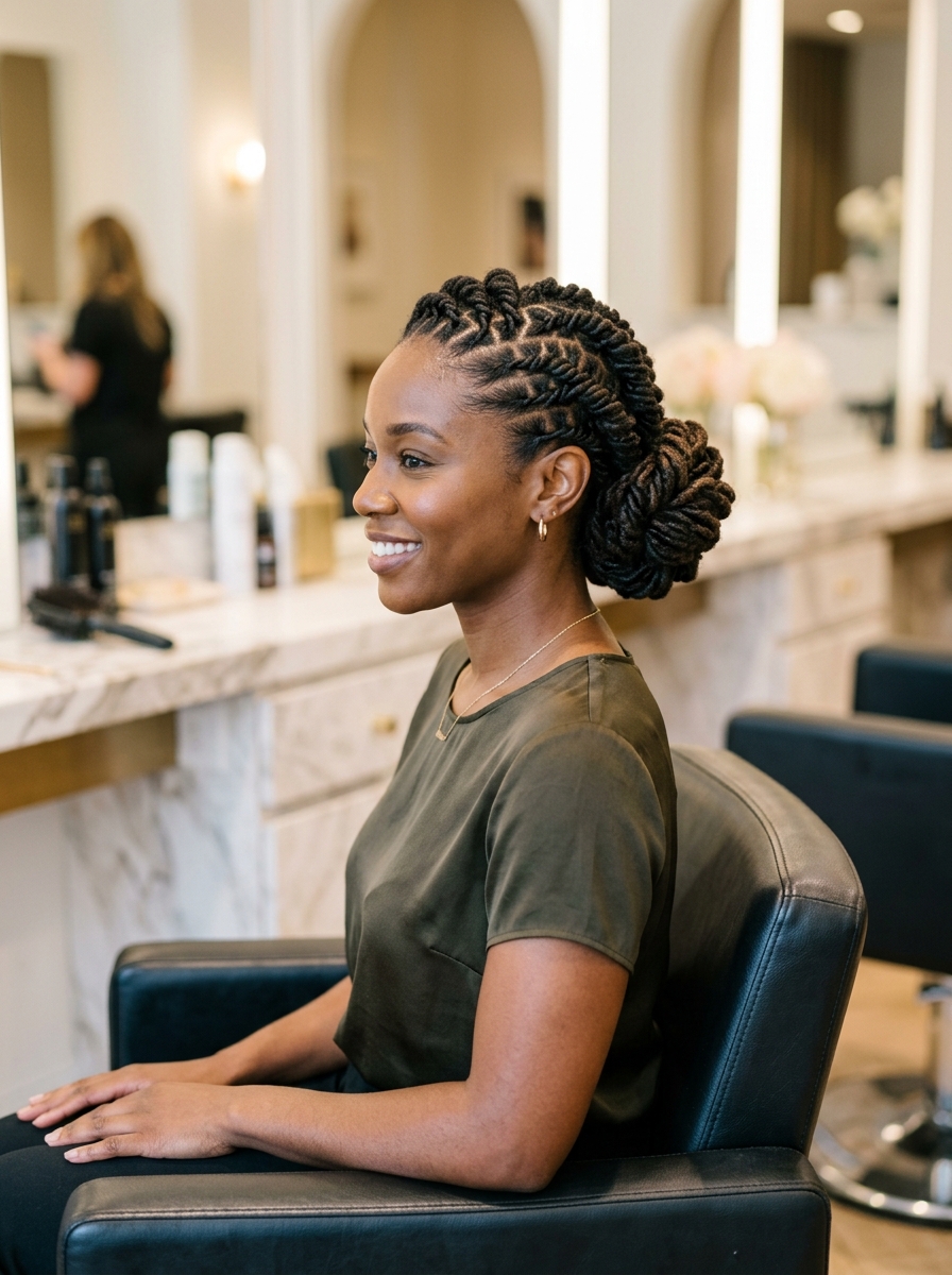 Loc'd Flat Twist Updo