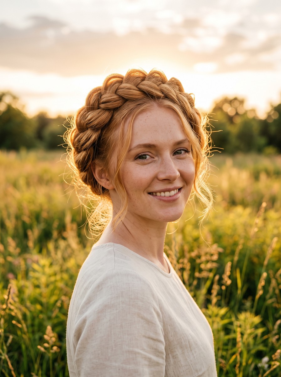 Pancaked Dutch Crown Braid