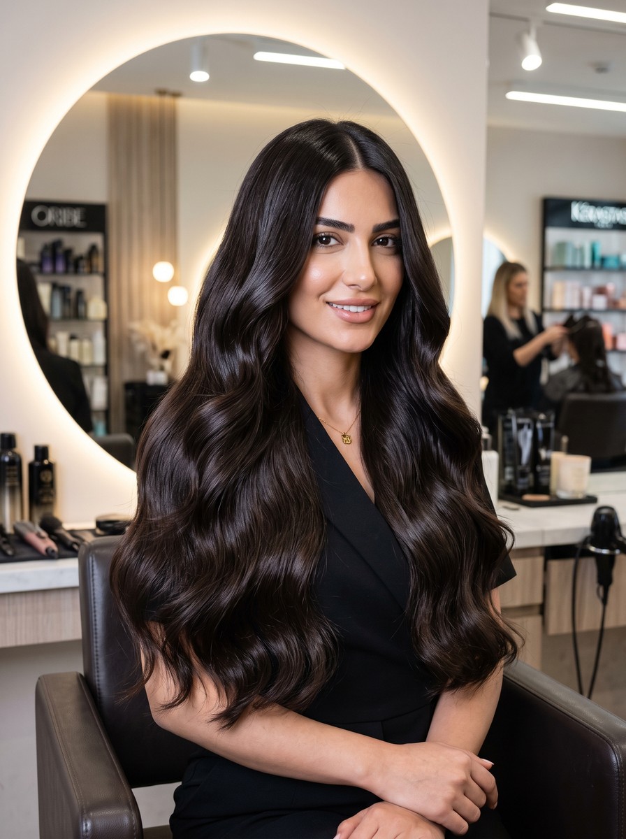 Middle-Part Glass-Shine Waterfall Waves