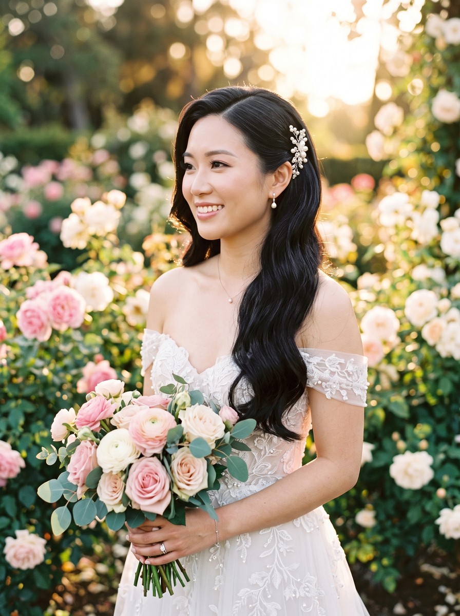 Bridal Pinned-Side Waterfall Waves