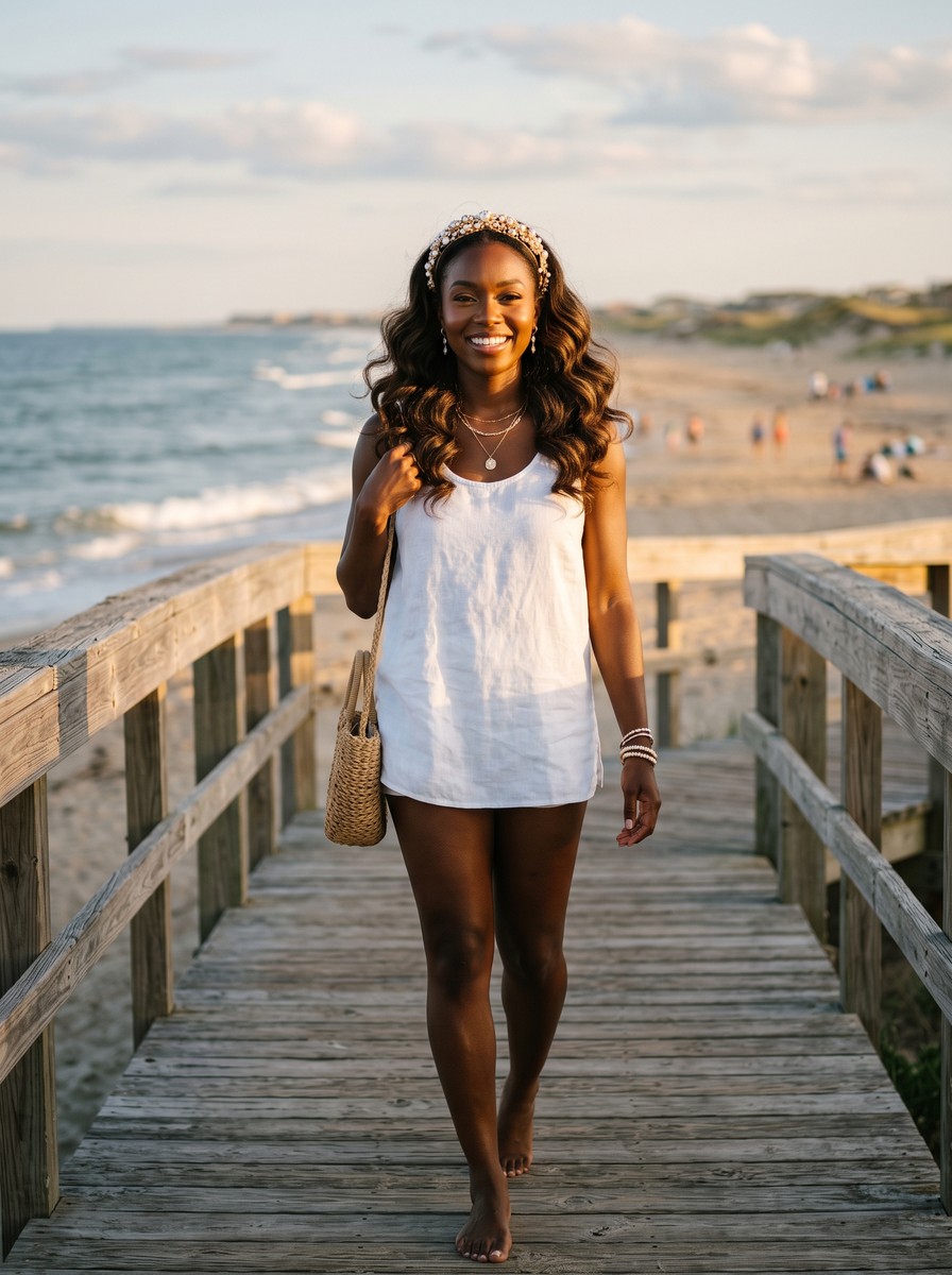 Soft Waves with a Jeweled Headband