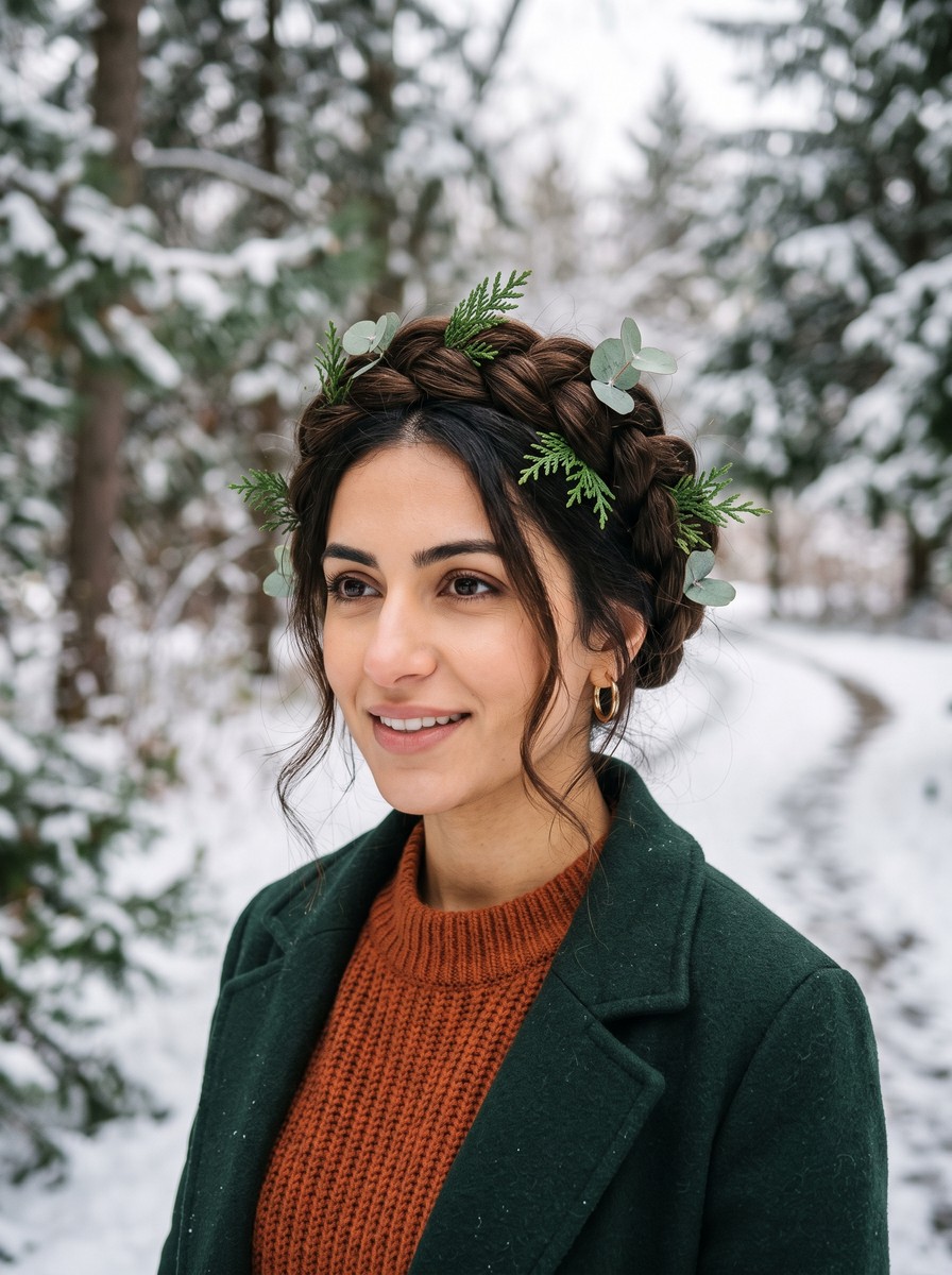 Evergreen Braided Crown