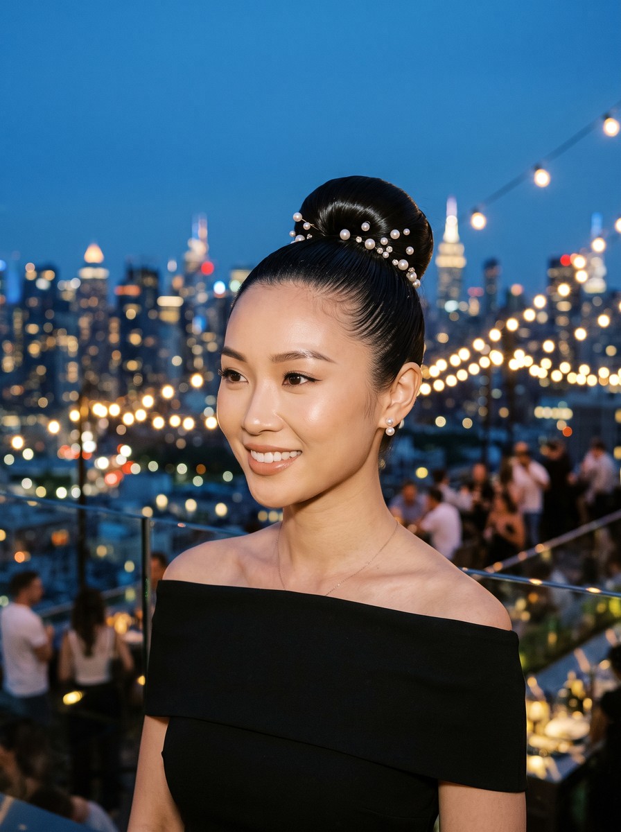 Pearl-Studded Ballerina Bun