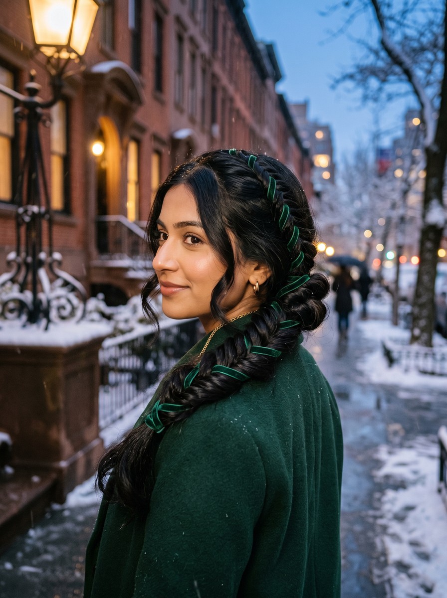 Ribbon-Laced Fishtail Bun