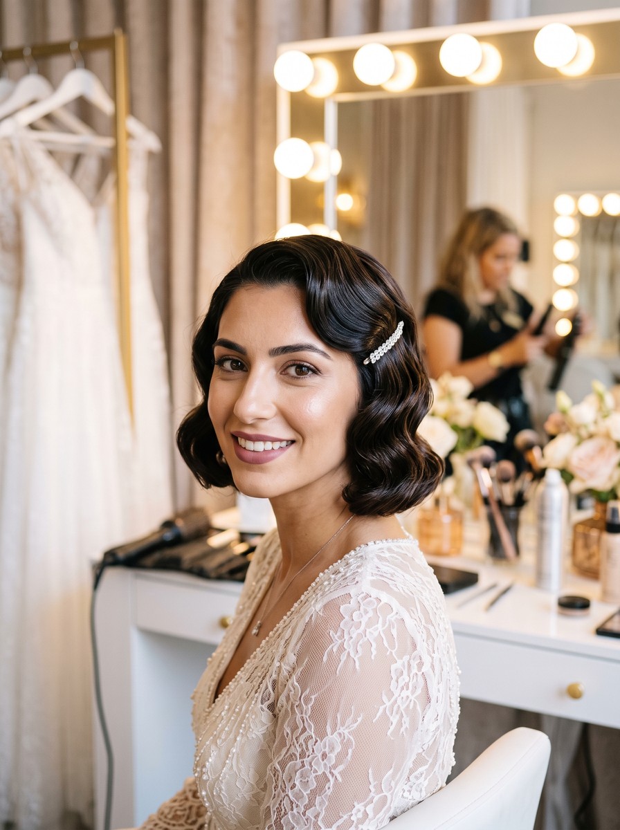 Sculpted Finger-Wave Bob