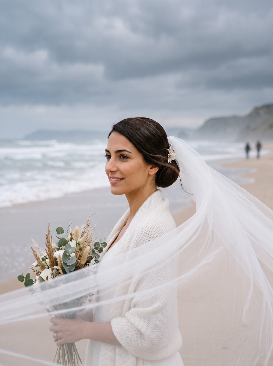 Cathedral-Veil Low Bun