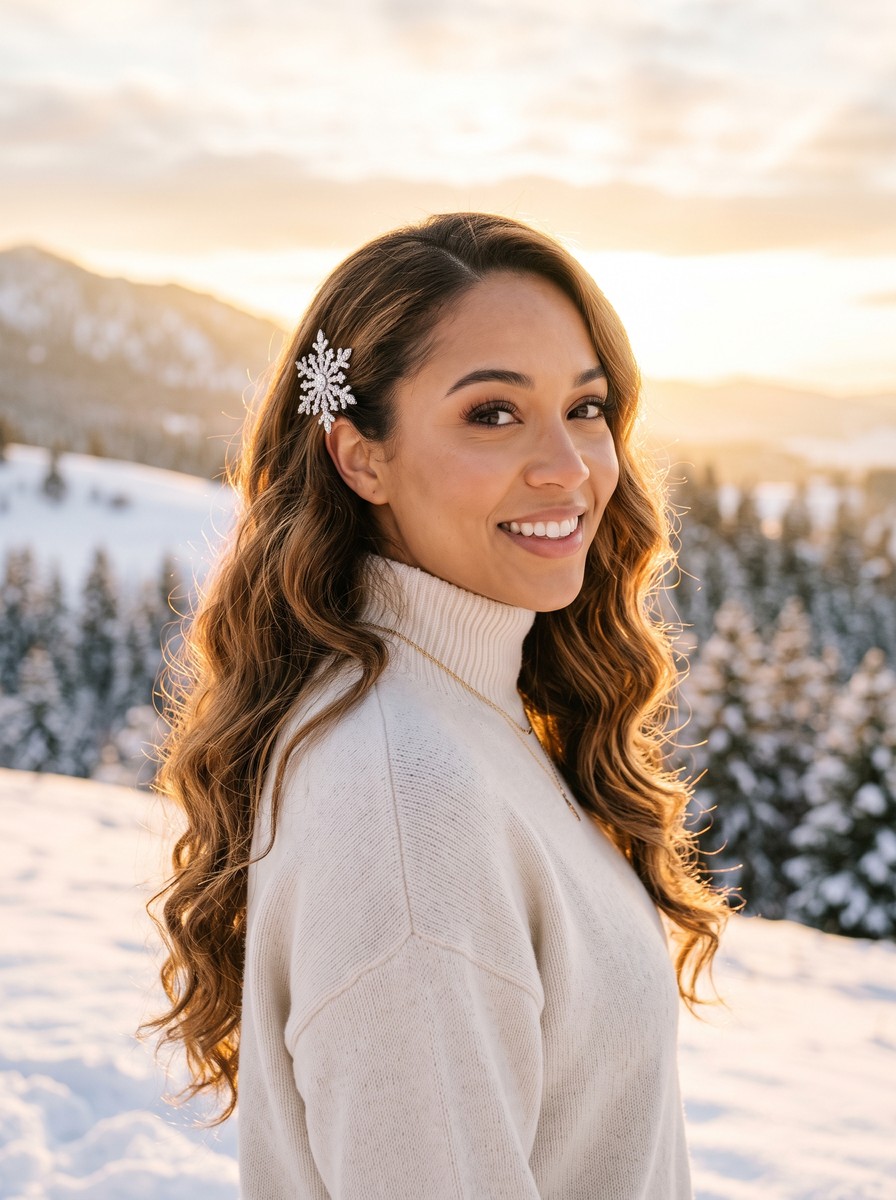 Snowflake-Clip Loose Waves