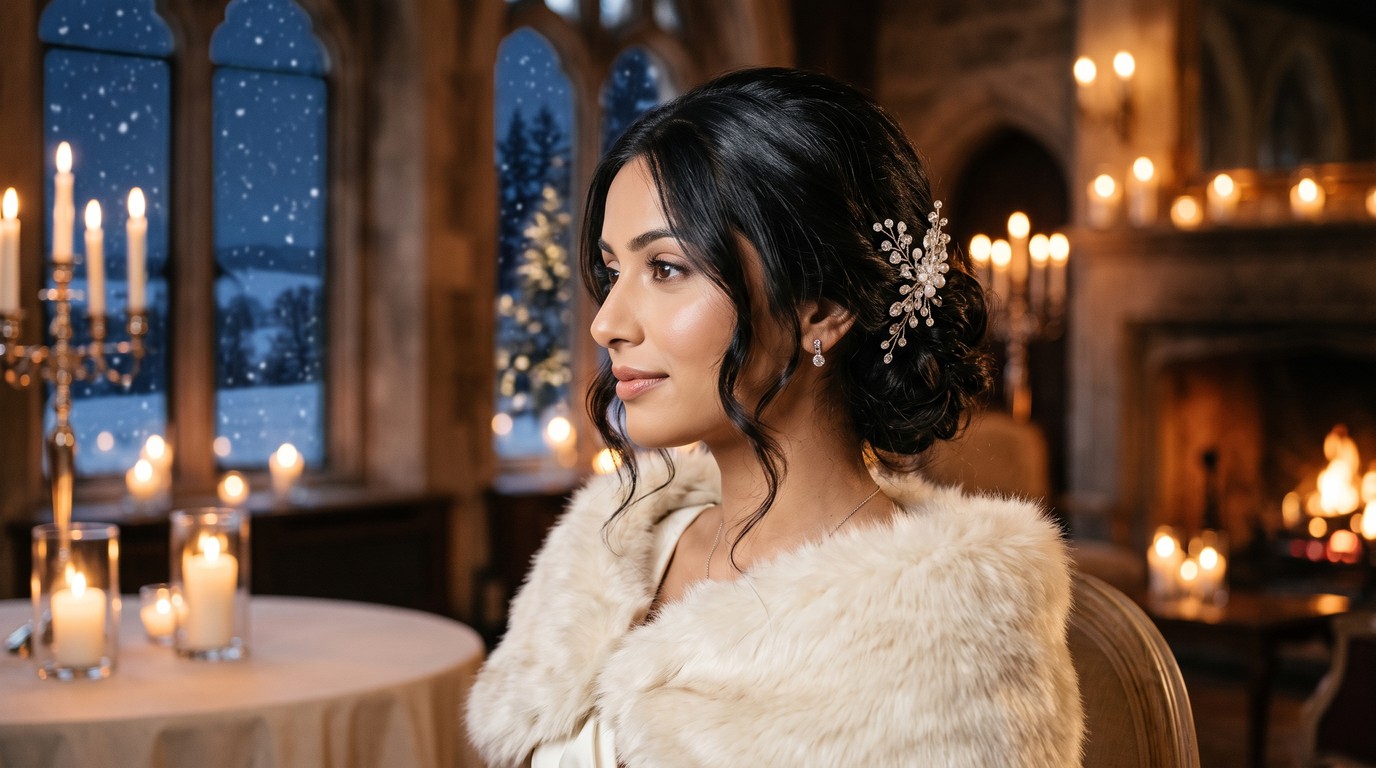 Candlelit Winter Wedding Hairstyles for Brides and Guests