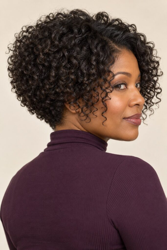 Curly Short Stacked Bob