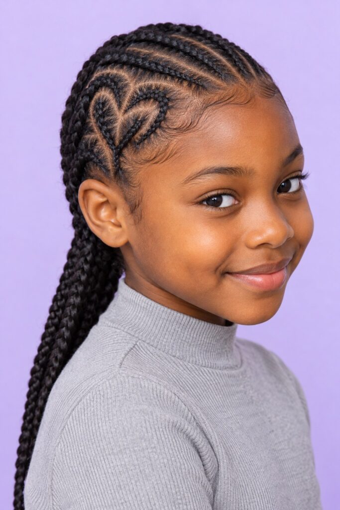 Heart-Part Braids